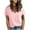 Pink, variant on fatyb Women's V Neck Short Sleeve T Shirts with Pocket Casual Solid Color Tee Womens Summer Loose Tops