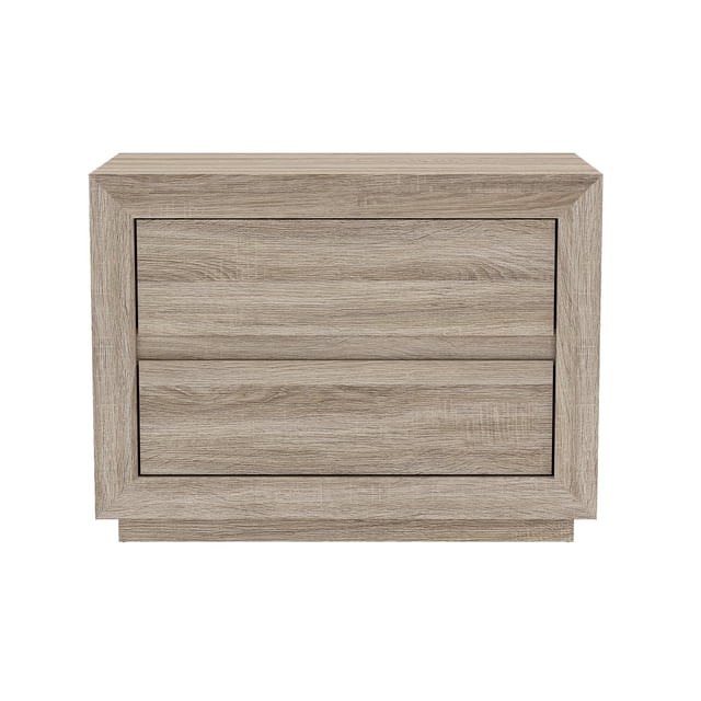 Soren Contemporary 32" Nightstand in Natural Oak (2-Drawer)