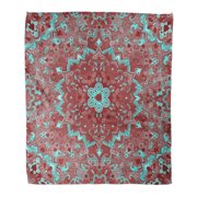 SIDONKU Throw Blanket Warm Cozy Print Flannel Beige Carpet Boho Flower Tiled Mandala Best Papper and More Floral Comfortable Soft for Bed Sofa and Couch 58x80 Inches