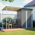 thumbnail image 5 of Thanaddo 5x3 FT Galvanized Steel Storage Shed, 2-in-1 Lean-To Outdoor Unit with Gazebo Cover and Easy Assembly, 5 of 13
