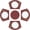 Burgundy, variant on ANHXN Large Size Wedge Placemats with Centerpiece Mat , Woven Vinyl Placemats for Round Table Washable Indoor Outdoor Table Mats Reversible Durable