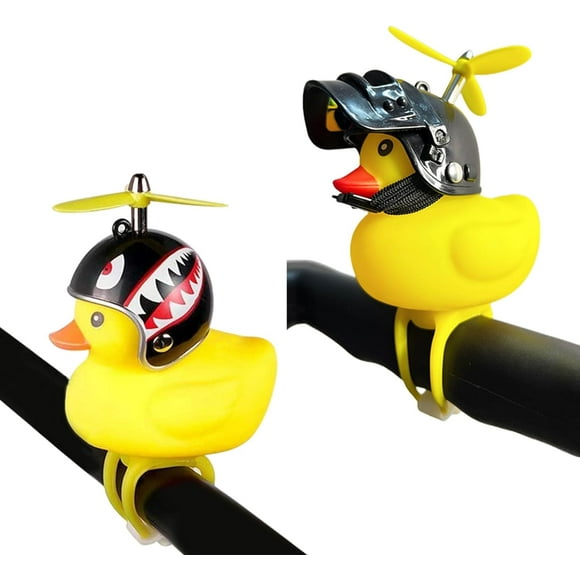 G Need Black Yellow Duck Bike Bell, Bike Horn for Kids, Yellow Rubber Bike Accessories with LED Light - Compatible with Kids, Toddlers, Adults,