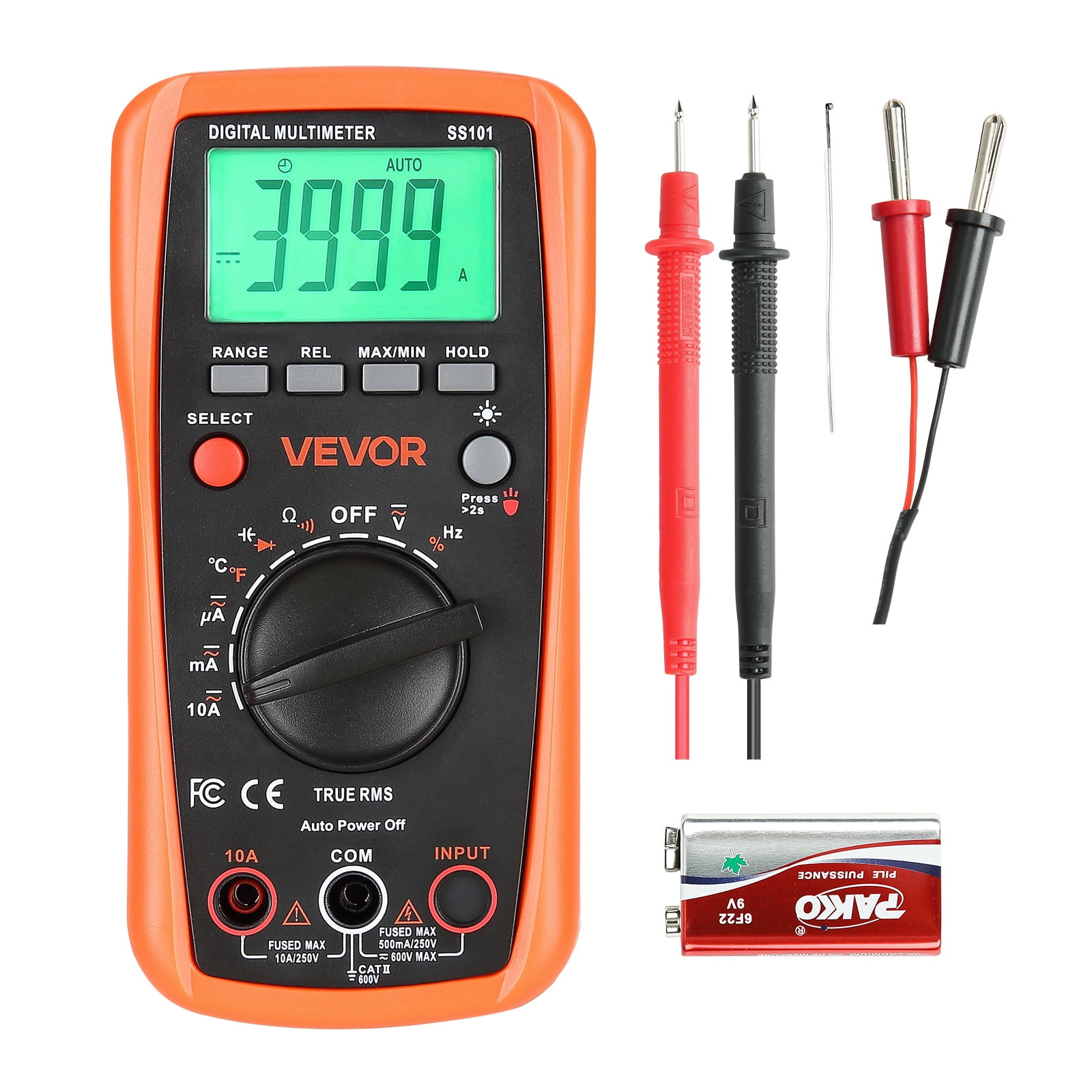 Neoteck Auto Ranging Digital Multimeter AC/DC Voltage Current Ohm