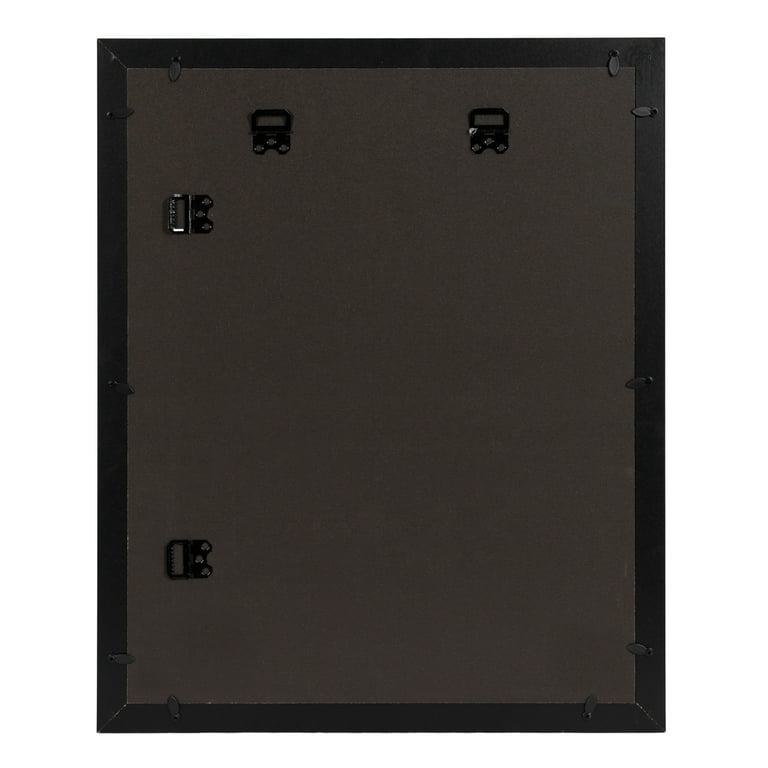 11x14 Matte Black Frame with Glass & Single Gray Black Core Mat for 8x10