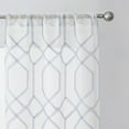 thumbnail image 3 of (2 pack) Mainstays Modern Geometric Embroidered Rod Pocket Sheer Curtains, Set of 4, Blue, 28" W x 63" L, 3 of 5