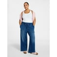 thumbnail image 2 of Terra & Sky Women's Plus Size High Rise Knit Denim Pants, 27" Inseam, Sizes 0X-4X, 2 of 6