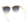 thumbnail image 4 of Womens Color Mirror Inset Lens Oversized Cat Eye Horn Rim Retro Sunglasses Beige - Beige Mirror, 4 of 4