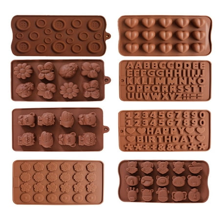 ShenMo 8 Pcs Moules en silicone pour bonbons et chocolats: Moule flexible  pour Bonbons durs ou gommeux, Nouvelles formes, Moules de cuisson pour  mini muffins, bonbons et chocolats – Plateaux Marron
