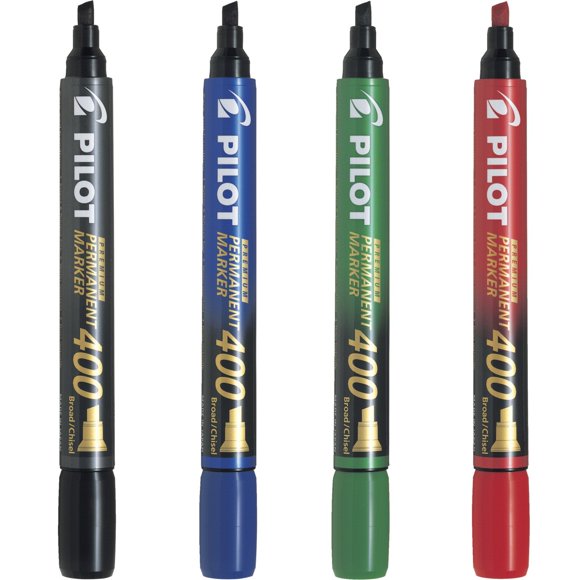 Rotulador permanente PILOT 400, punta ancha, 4 unidades