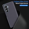 thumbnail image 2 of Dteck PU Leather Case for Samsung Galaxy Z Fold 7, Luxury Carbon Fiber Texture Plating Flip Cover Slim Hard Back Anti-Scratch Case, Gray, 2 of 7