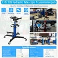 thumbnail image 2 of Telyswee Transmission Jack, 0.6Ton/1322lbs Hydraulic Telescopic Transmission Jack, 2-Stage Floor-Standing Transmission Jack, with Foot Pedal, 360° Swivel Wheel, Garage/Workshop/Car Lift, 2 of 5