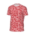 thumbnail image 6 of Wukai Red Hibiscus Flower Print Men's Short-Sleeved Mesh T-Shirt,Quick-Dry Short Sleeve Workout T-Shirt-Small, 6 of 8