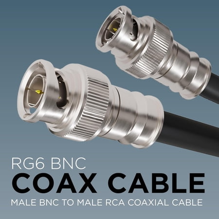 TYFRW-- SDI Cable 10 FT - RG6 Coaxial Cable with 2 Male BNC Connectors - Indoor/Outdoor Use and Rated for HD-SDI, High-Speed Internet, A/V Equipment - 75-Ohm Coax 10 Feet (3 Meters), Black