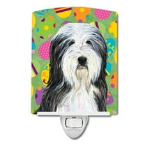 Caroline's Treasures SS4842CNL Bearded Collie Easter Eggtravaganza Ceramic Night Light, 6x4x3", multicolor