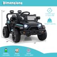 thumbnail image 3 of Gymax Kids Ride on Car Truck 12V Battery Powered Electric Vehicle w/ Foldable Mirrors Black, 3 of 10