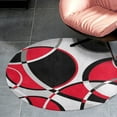 thumbnail image 4 of Red Grey Black Geometric Art Modern Abstract Round Carpet Circle Rug Outdoor Patio Area Rug Washable Large Area Rugs Hallway Room Decor Fitness Mats, 4 of 8
