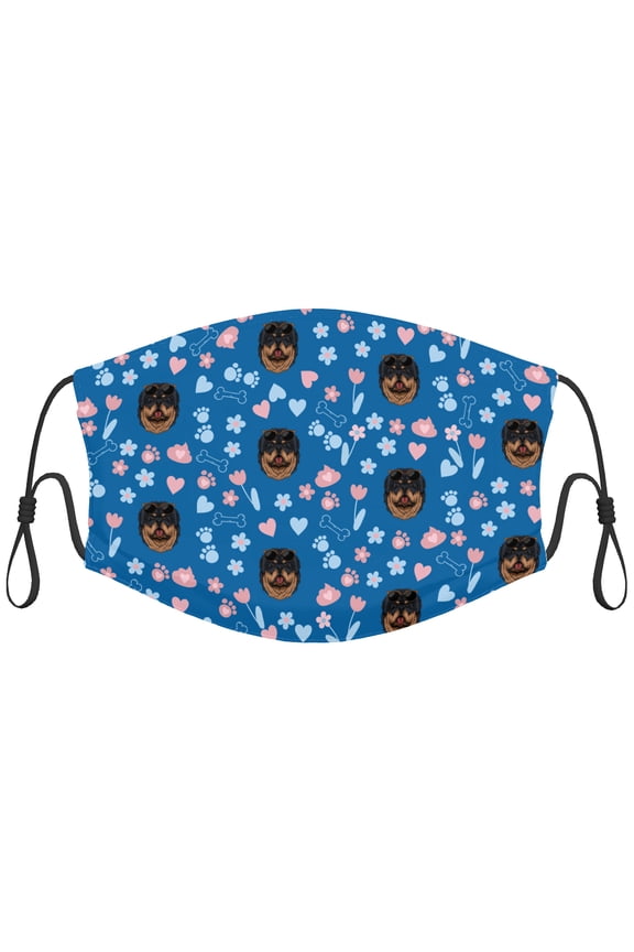 Cute Tibetan Mastiff Dog Graphic Printed Cloth Face Masks Reusable Washable Adjustable Masks for Child (1 PCS)