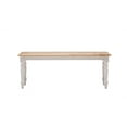 thumbnail image 3 of Boraam 36369 Farmhouse Dining Bench - White And Natural Finish, 3 of 9