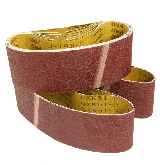 Uxcell 3" x 21" 80 Grit Lapped Joint Aluminum Oxide Sanding Belts 10 Pack