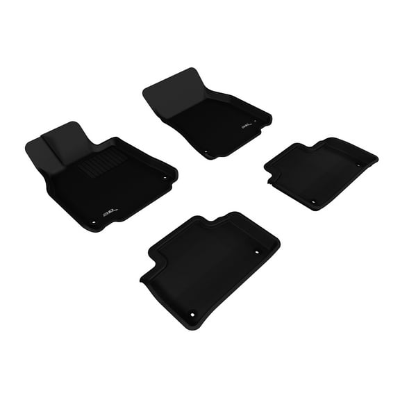 3D MAXpider Custom Fit Kagu Floor Mat (Black) Compatible with Lexus LS460 RWD 2007-2012 - Full Set
