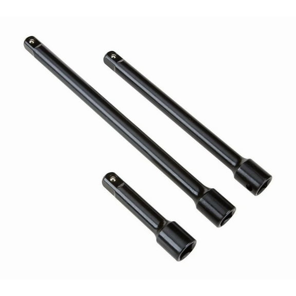 3 Pc 3/8" Inch Dr High Impact Extension Bar Set Air Wrench Tool Black 3", 6", 8"