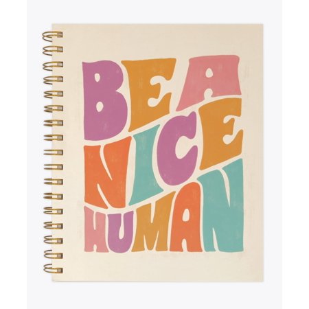 Class Act Stationery 3-subject 8.75"x7" Spiral Journal 240 pages - Be A Nice Human