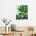 thumbnail image 3 of Nawypu St Patrick's Day Framed Canvas Wall Art for Living Room Shamrock Truck Wall Decor, Lucky Clover Eucalyptus Leaves Aesthetic Paintings for Bedroom Spring Holiday, Ready to Hang Wall Picture, 3 of 5