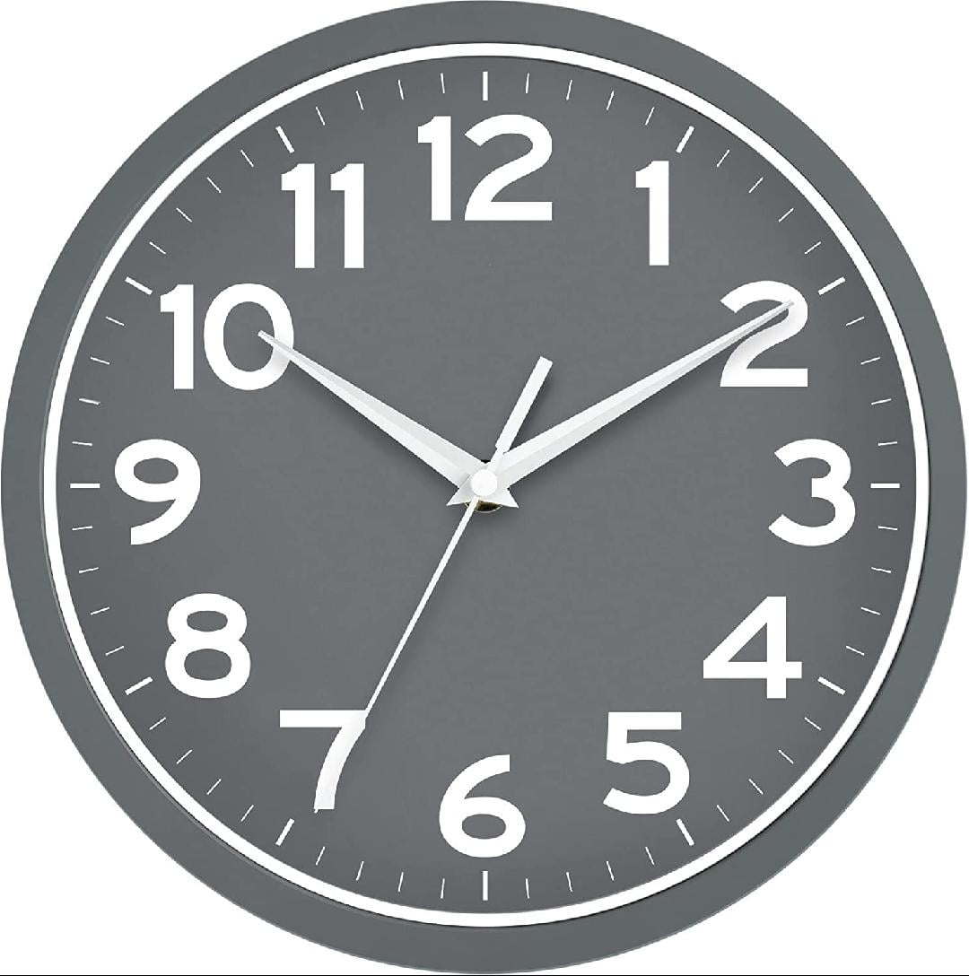 Wall Clock Bathroom 10 Inch Analog Small Wall Clocks Battery Operated Silent Non Ticking