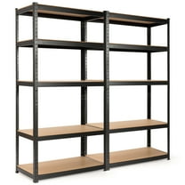 Costway Heavy Duty Steel 2PCs 72'' 5 Level Garage Shelf Metal Storage Adjustable Shelves Unit
