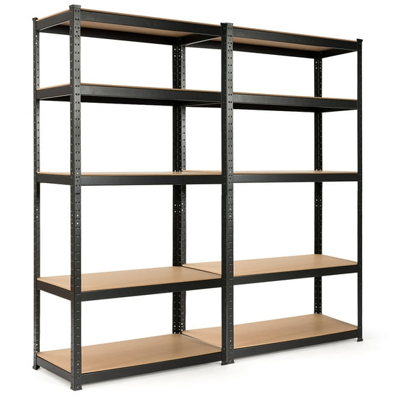 Costway Heavy Duty Steel 2PCs 72'' 5 Level Garage Shelf Metal Storage Adjustable Shelves Unit