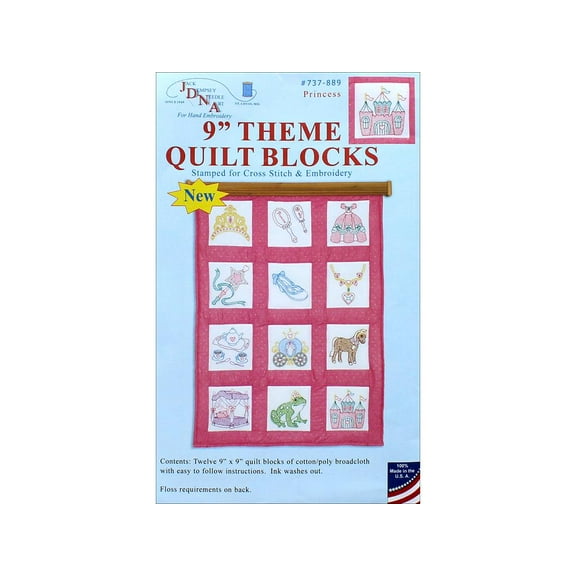 Jack Dempsey Quilt Blocks 9" Princess 12pc