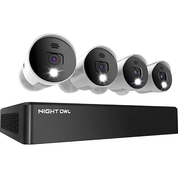 Night Owl F88D14DP8LS 8-Channel 4K DVR Security System with 1TB Hard Drive and 4 Wired 1080p Indoor/Outdoor Cameras