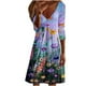 thumbnail image 1 of Vestido de jersey con cuello en V y manga larga estampado a la moda para mujer Pompotops hdfakjf8396, 1 of 5
