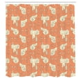 thumbnail image 2 of Ambesonne Horse Shower Curtain, Western Saddles Bits Elements, 69"Wx75"L, Dark Peach and Cream, 2 of 4