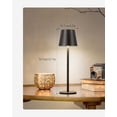 thumbnail image 4 of 2Pack Cordless Table Lamp, 5200mAh IP54 Waterproof Rechargeable Battery Desk Lamp, 3 Color Stepless Dimming Up, Battery Operated Lamp for Kitchen/Bedside/Outdoor/Restaurant/Camping (Black), 4 of 6