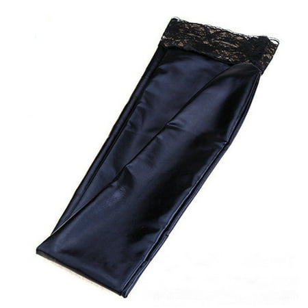 

YXGla Women Glam Lace Rock Gothic Thigh High Sexy Faux Leather Catsuit Stockings