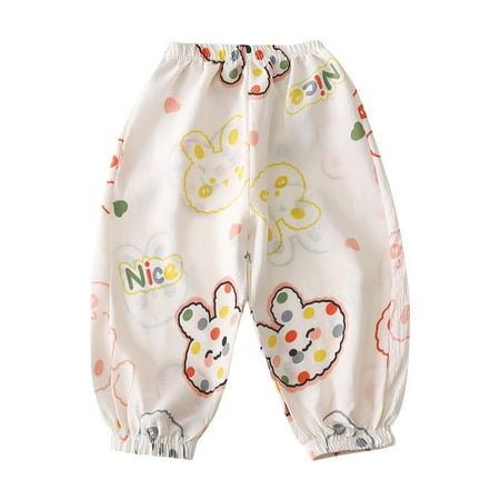 ZACPNCV Toddler Boy Cotton Pants Elastics Waist Harem Bloomers Trousers Girls Summer Casual Lounge Long Pants White 11-12 Years