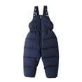 thumbnail image 2 of Baby Toddler Boys Girls Winter Warm Snow Pants Zip Up Bib Overalls Adjustable Snowsuit, 2 of 9