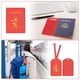 thumbnail image 2 of Conjunto de Funda para Pasaporte y Etiqueta de Equipaje Uxcell - Funda de Pasaporte de Privacidad Segura - Etiquetas de Maleta - [Rojo - Cuero PU] Accesorios de Viaje, 2 of 7