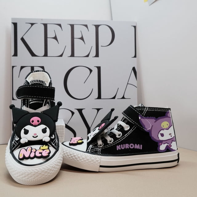 Zapatos de lona negros para niña, zapatillas altas de tela con melodía fresca para primavera y otoño, zapatillas de deporte para mujer a la moda 2025