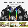 thumbnail image 4 of Lsque White Flower Dandelion Pattern Casual Women's Hoodie,Hooded Sweatshirt with Kangaroo Pocket,Pullover Hoodie with Eye-catching Drawstrings-XX-Large, 4 of 7