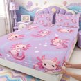 thumbnail image 4 of Manfei Ocean Themed Animal Axolotl Bed Sheets,Cute Salamander Pattern Full Size Sheets,4-Piece,1 Flat Sheet,1 Fitted Sheet and 2 Pillowcases, 4 of 6