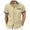Beige, variant on Wyzesi Blue Shirt Boys Men's Short Sleeve Shirt Summer Casual Patchwork Plaid Hawaii Beach Holiday Shirts Compression Shirt Men Football Turtle Neck