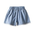 thumbnail image 3 of Pounoo New 2025 Shorts for Girls 4-16 Trendy Solid Summer Shorts Elastic Waisted with Pocket Skin-Friendly Girls Shorts 7-8, 3 of 8