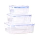 thumbnail image 1 of Juego de 3 recipientes herméticos para alimentos (380 ml, 650 ml, 1100 ml) aptos para microondas y refrigerador. Ideales para preparar comidas y conservar alimentos frescos., 1 of 1
