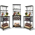 Aomedeelf Wine Rack Table Wine Bar for Liquor and Glasses