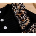 thumbnail image 4 of StylesILove Infant Baby Girls Black Ribbed Long Sleeve Leopard Ruffle Dress Animal Print Princess Girl Spring Fall Outfit (6 Months), 4 of 7