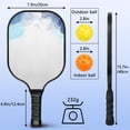 thumbnail image 4 of Pickleball Paddles Set Of 2, Fiberglass Surface, Fluid Smoke Aurora Art Style, 4 Balls & Bag, 4 of 5