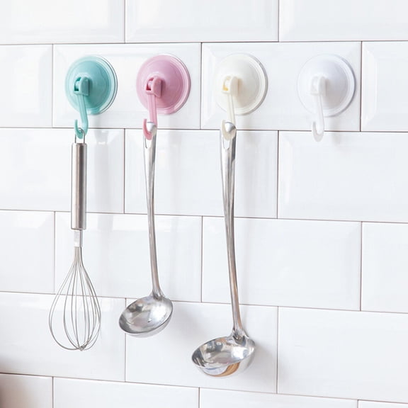 FONDOTIN Wall Hooks For Coats Suction Cup Hook PP Hanging Household Users Home Use 6Pcs