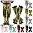 thumbnail image 4 of WTXUE Thigh-High Stockings, Thigh High Socks Socks for Women Women's Halloween Socks High Stockings Striped Socks Gloves Winter Gloves Pink, 4 of 7